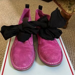 Frances Valentine suede boots with ribbon tie
